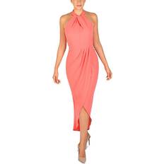 Julia Jordan Knot Neck Tulip Hem Midi Dress - Melon