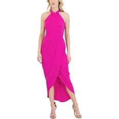 Julia Jordan Knot Neck Tulip Hem Midi Dress - Fuchsia