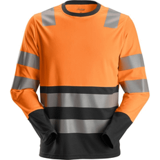 Clothing Snickers Workwear High-Vis Long Sleeve T-Shirt - High Vis Orange/Black