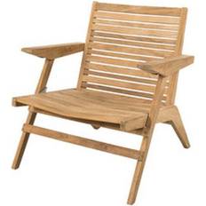 Cane-Line Flip Coastal Beach Natural Teak Outdoor Lounge Chair Lounge Chair
