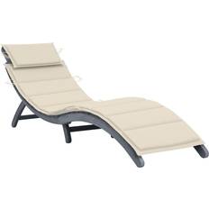 Legno Lettini solari vidaXL Sdraio Con Cuscino Grigia In Legno Massello Di Acacia Cod MXL 75001
