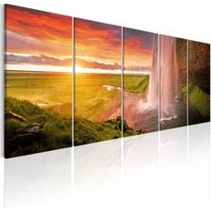 MDF Arts encadrés Artgeist Tableau Seljalandsfoss Waterfall I-Taille L 225 x H 90 cm Art encadré