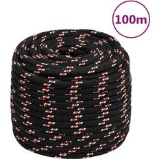 Boat Bottom Paints vidaXL Boat Rope Black 16 mm 100 m Polypropylene black and red