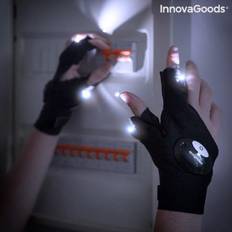 Handskar fingerlösa InnovaGoods Fingerlösa LED-Handskar Svart