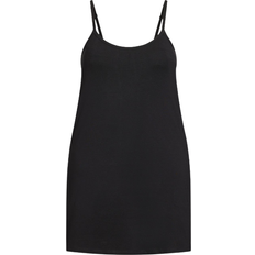 Avenue Slip Dresses Avenue Cotton Knit Essential Slip Dress Plus Size - Black