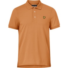 Beige Polos Lyle & Scott Plain Pique Polo Salt Burne Orange Kurzarm-Poloshirts Grösse: