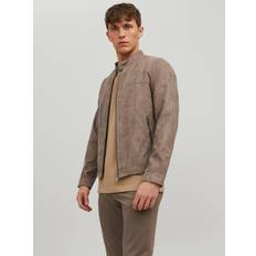 Beige - Veste en cuir Vestes Jack & Jones Biker In Leather Look