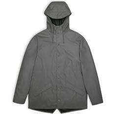 Gris - Homme Imperméables Rains Coupe-vent Imperméable À Capuche - Grey