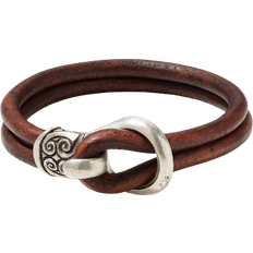 Brown - Men Bracelets John Varvatos Buckle Bracelet - Brown/Silver