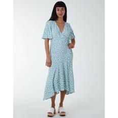 Blue Vanilla Angel Sleeves Wrap Midi Dress Mint