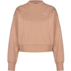 Puma Tinta unita Maglioni Puma HER CREW Crop Top - Beige