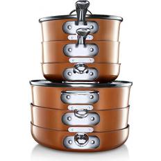 Cookware Gotham Steel StackMaster Cookware Set with lid 15 Parts