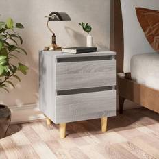 vidaXL Cabinets with Wood Legs Bedside Table