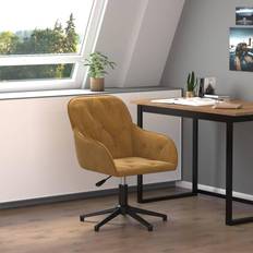 Chaises de bureau vidaXL Pivotante Marron Velours Chaise de bureau