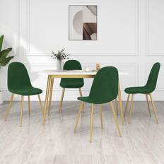 Sedie vidaXL Sedie Pranzo 4 pz Verde Scuro In Velluto Sedia da Cucina 2pcs