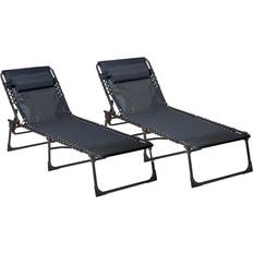 Pair Sun Loungers Sunbed