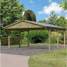 Beige Carports Karibu Dubbele Carport Classic 2