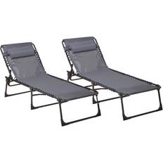 Pair Sun Loungers Sunbed