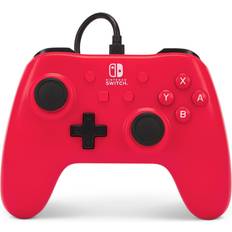 Rouge Manettes de jeu PowerA Alimentez une manette rouge framboise avec un câble rouge pour Nintendo Switch