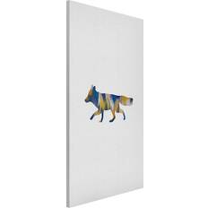 Amarillo Pizarras de cristal Tableau Magnétique Renard En Bleu Et Jaune