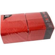 Rouge Serviettes en papier Papstar serviette bistrot, 330 x 330 mm, 3 plis, rouge noir