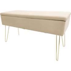 Beige Sofabänke Echtwerk "Scarlett" Sofabank