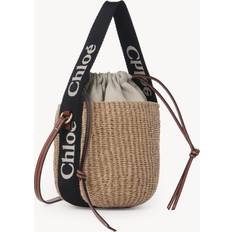 Beige Bucketväskor Chloé Woody Small Bucket Shoulder Bag - Beige