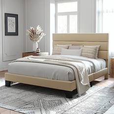 Beige Beds & Mattresses Allewie Fully Upholstered