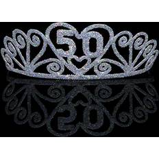 Grigio Corone e Diademi Birthday "50" Silver Spakle Tiara Adult Crown