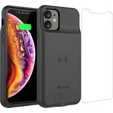 Iphone 11 battery case Alpatronix iPhone 11 Battery Case 5000mAh UL-Tested Wireless Charging Battery Case for Apple iPhone 11 6.1-inch Model# BXXI