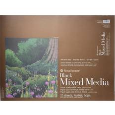 Black Paper Strathmore 400 series mixed media pad black 18"x24"-15 sheets