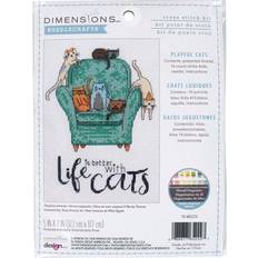 Needlework Kits Dimensions counted cross stitch kit 5"x7"-playful cats 14 count