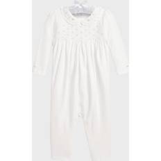 Ralph Lauren Girl's Embroidered Coverall, 3M-12M WHITE Months