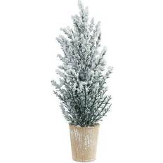 PVC Boxes & Baskets Melrose Decorative Potted Snowy Pine Tree Basket