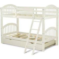 White Bunk Beds East West Furniture Verona Twin Bunk Bed