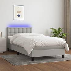 Hard Bedframes vidaXL Boxspring met Matras en LED 90x200 cm