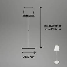 Briloner Bordslampor Briloner LED Battery Table Lamp 2 in 1 Steglös Dimbar Vit Bordslampa