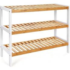 Songmics Bamboo Natural/White Skostativ 70x55cm