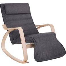 Gris Chaises à Bascule Songmics Fauteuil Réglable 5 Niveaux 67 x 125 x Chaise à Bascule