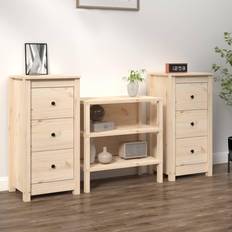 vidaXL Credenze 2 pz 40x35x80 cm in Legno Massello di Pino Madia