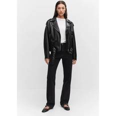Mango Women Jackets Mango Faux Leather Biker Jacket - Black