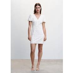 Mango Hvid Kjoler Mango Women's Cotton Cross Back Dress White White