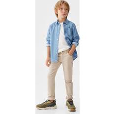 Viscose Shirts Mango Kids' Joan Regular Fit Denim Shirt - Open Blue