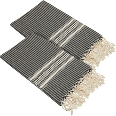 Linum Home Textiles Luxe Herringbone 2 Bath Towel Black (175.26x)