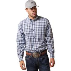 Polo Shirts Ariat men's norbert plaid classic fit button-down long sleeve western