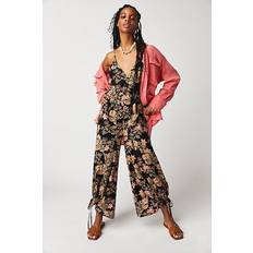 Rayonne Combinaisons Free People Stand Out Printed Jumpsuit in Black. L, M, S, XL