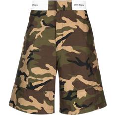 Palm Angels Bukser & Shorts Palm Angels Sartorial-waistband camouflage-print shorts men Cotton/Polyester/Cotton Green