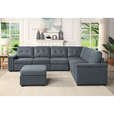 Black sectional sofa Lilola Home Black/Gray Sectional Sofa