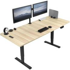 Table top stand up desk Vivo Stand Up Light Wood Top Writing Desk