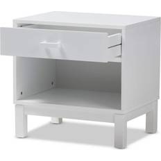 Deirdre Modern and Contemporary White Wood 1-Drawer Nightstand